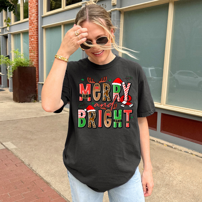 Merry & Bright Tee + Free Cup - Sayitwithatea