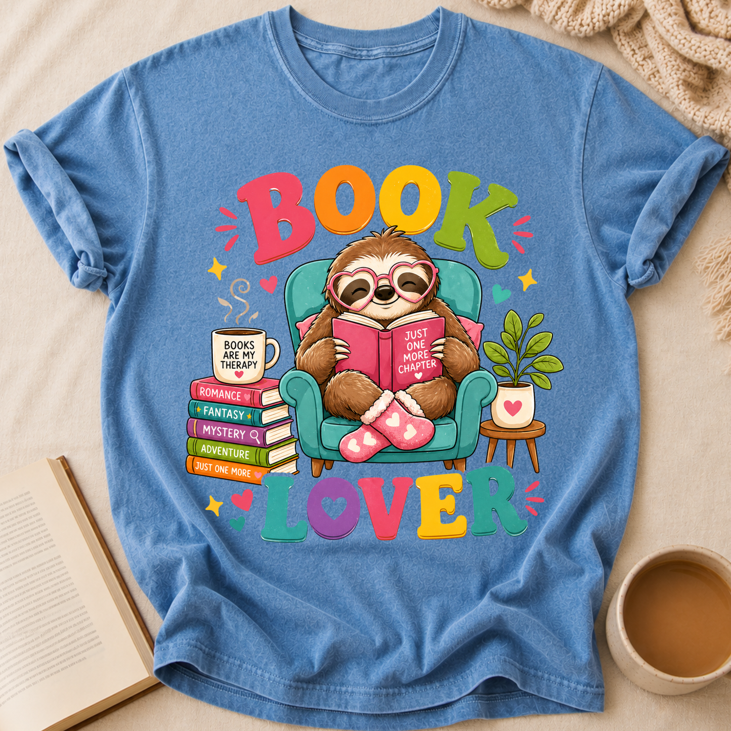 Sloth Book Lover T-Shirt
