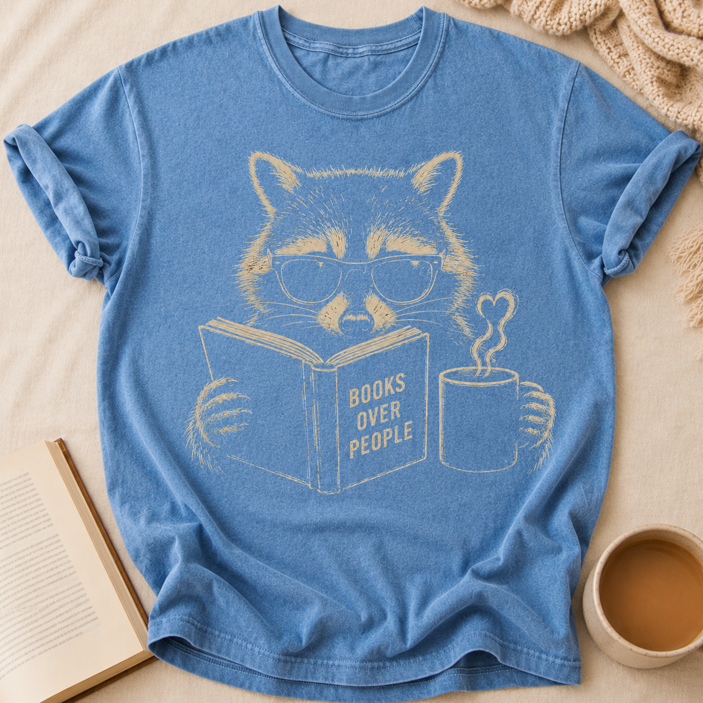 Raccoon Reading T-Shirt