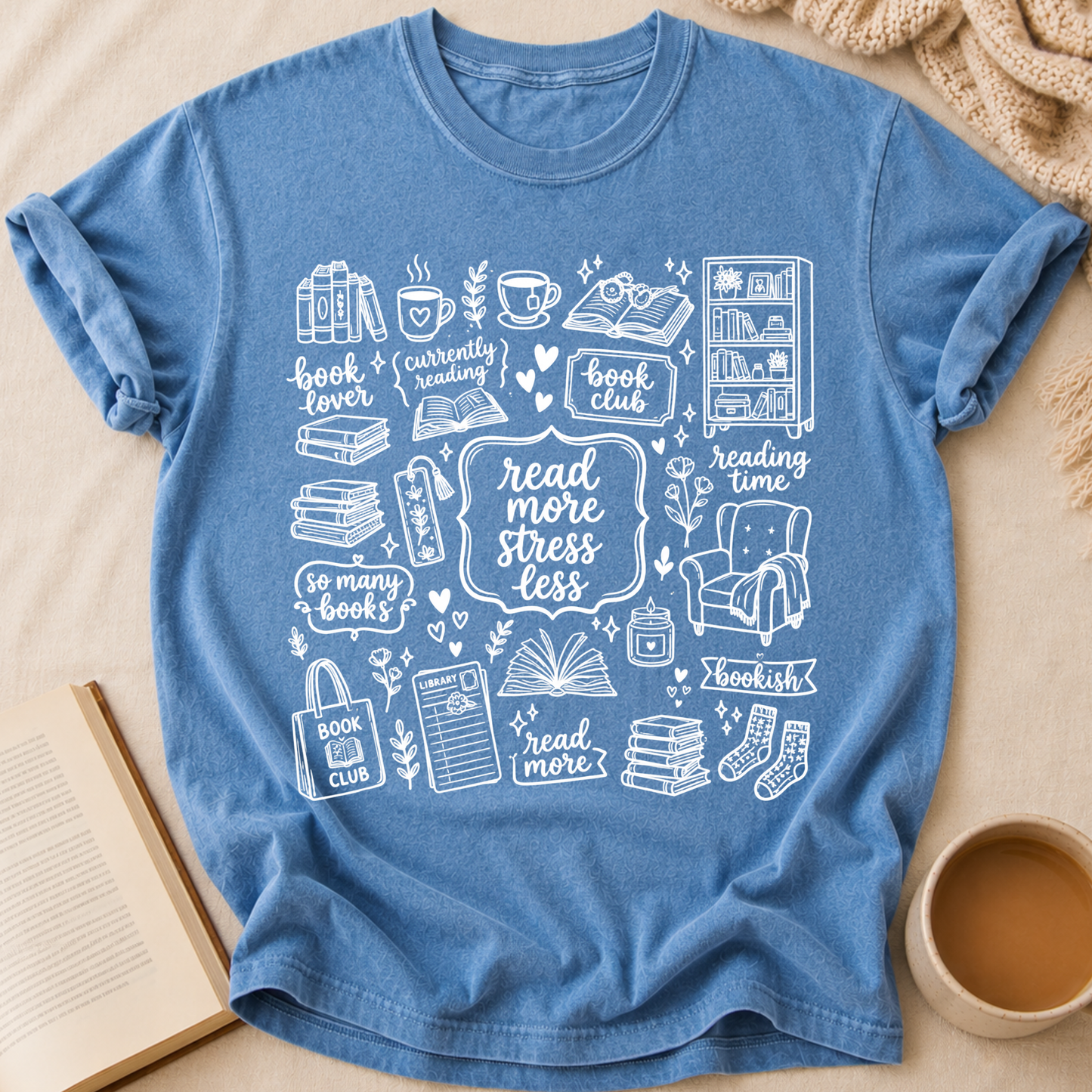 Read More, Stress Less T-Shirt