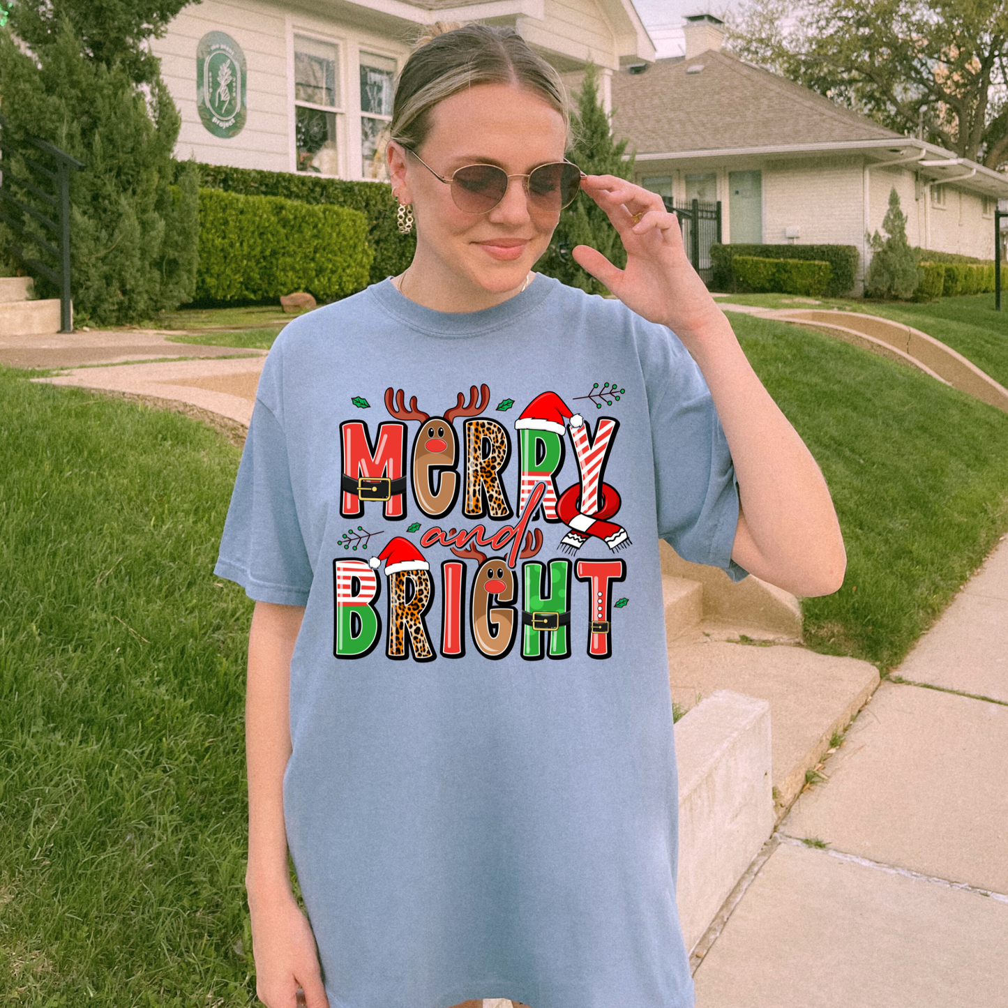 Merry & Bright Tee + Free Cup