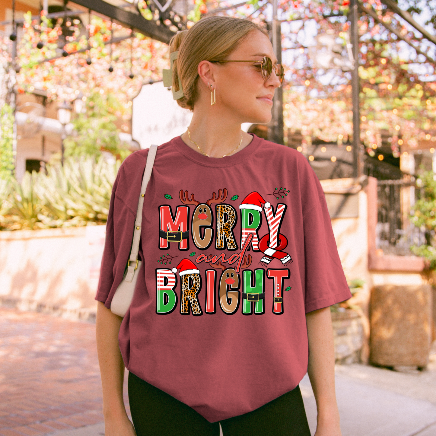 Merry & Bright Tee + Free Cup