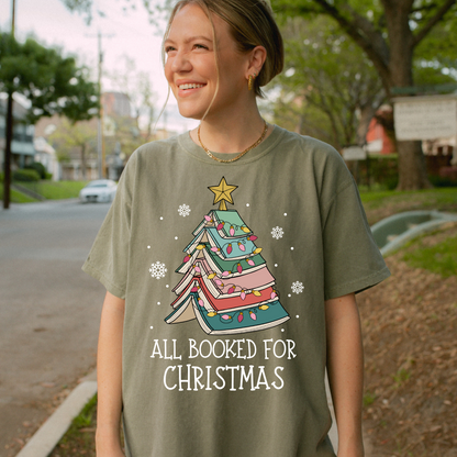 All Booked For Christmas Tee + Free Cup - Sayitwithatea
