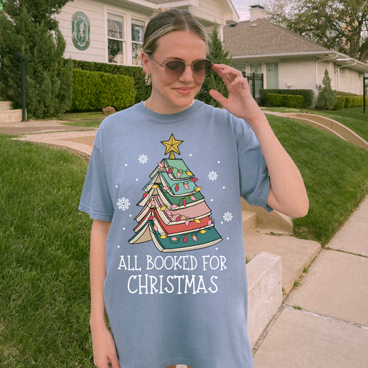 All Booked For Christmas Tee + Free Cup