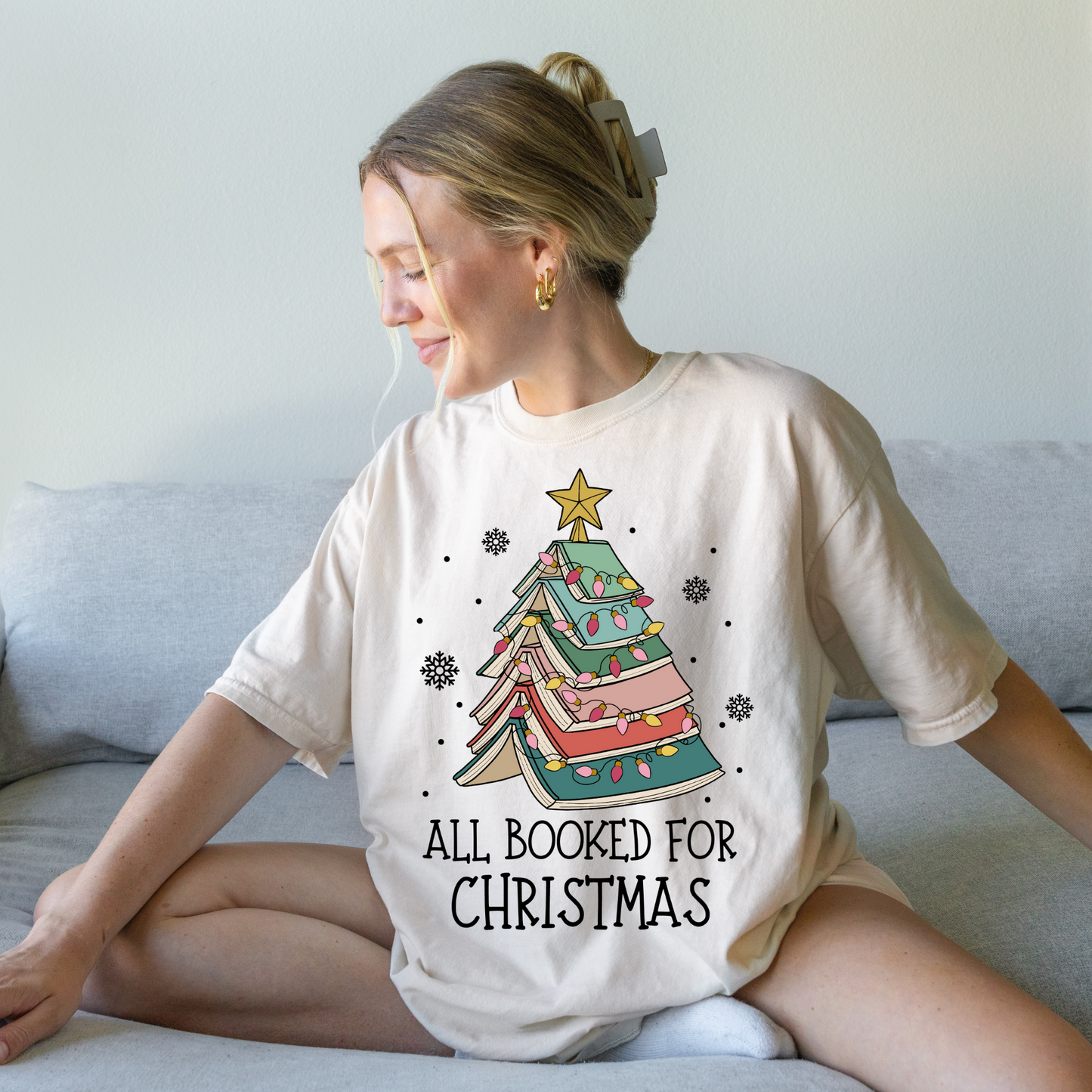 All Booked For Christmas Tee + Free Cup