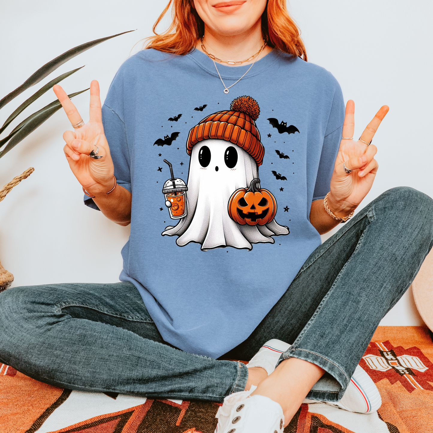 Ghost With Coffee Tee+ Free Cup