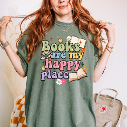 Books Are My Happy Place Tee + Free cup - Sayitwithatea