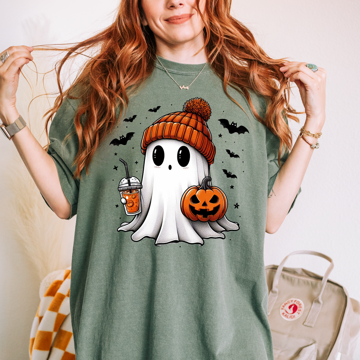 Ghost With Coffee Tee+ Free Cup