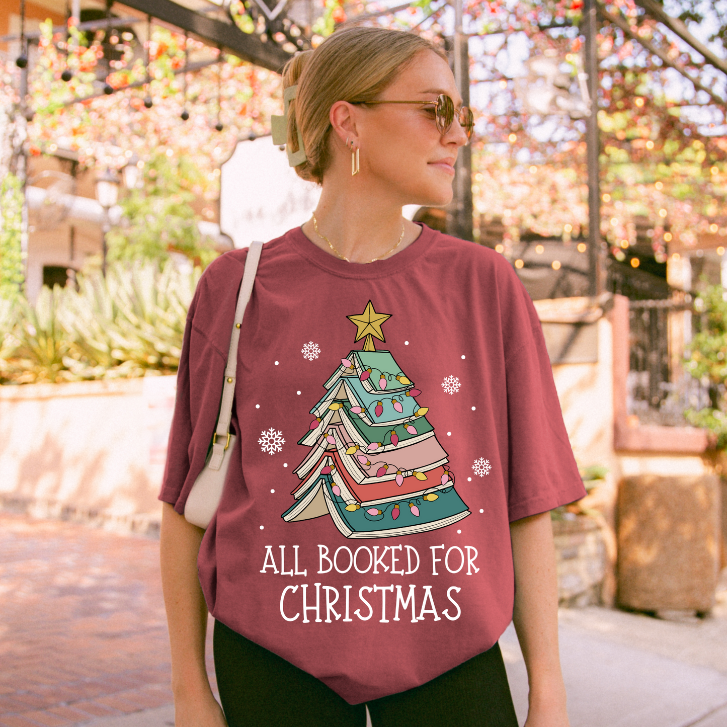 All Booked For Christmas Tee + Free Cup