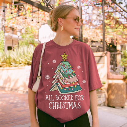 All Booked For Christmas Tee + Free Cup - Sayitwithatea