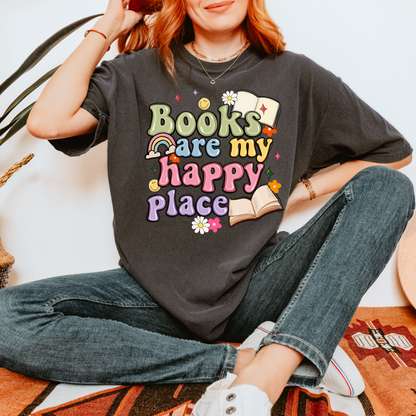 Books Are My Happy Place Tee + Free cup - Sayitwithatea