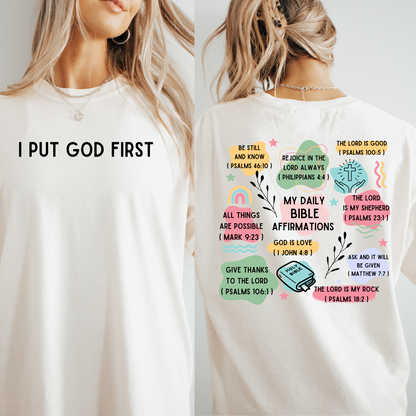 I Put God First Tee + Free Cup - Sayitwithatea