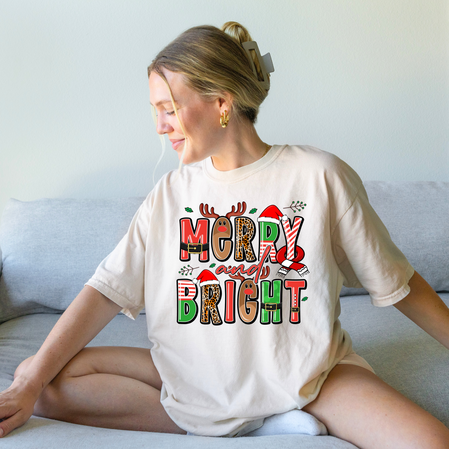 Merry & Bright Tee + Free Cup