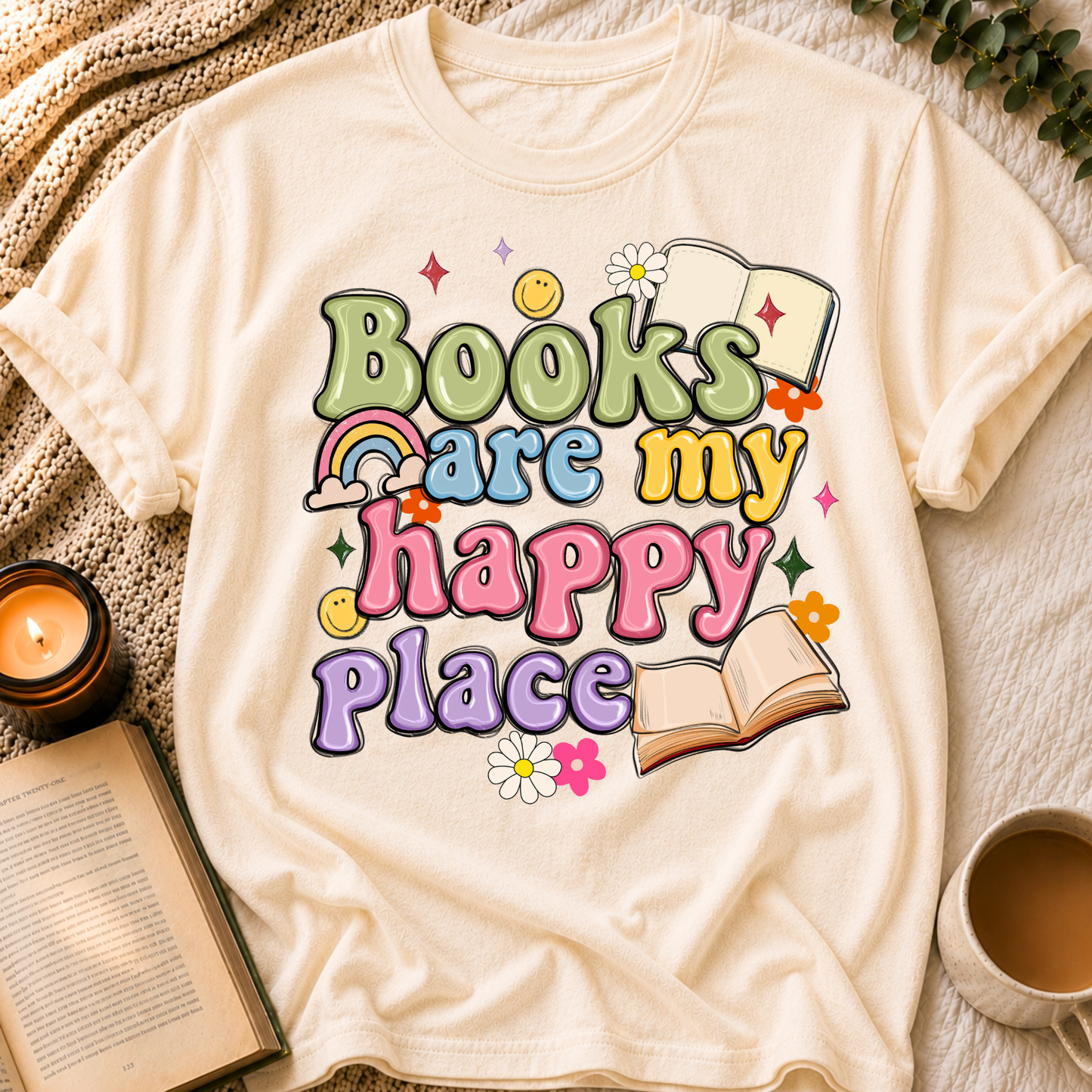 Books Are My Happy Place T-Shirt