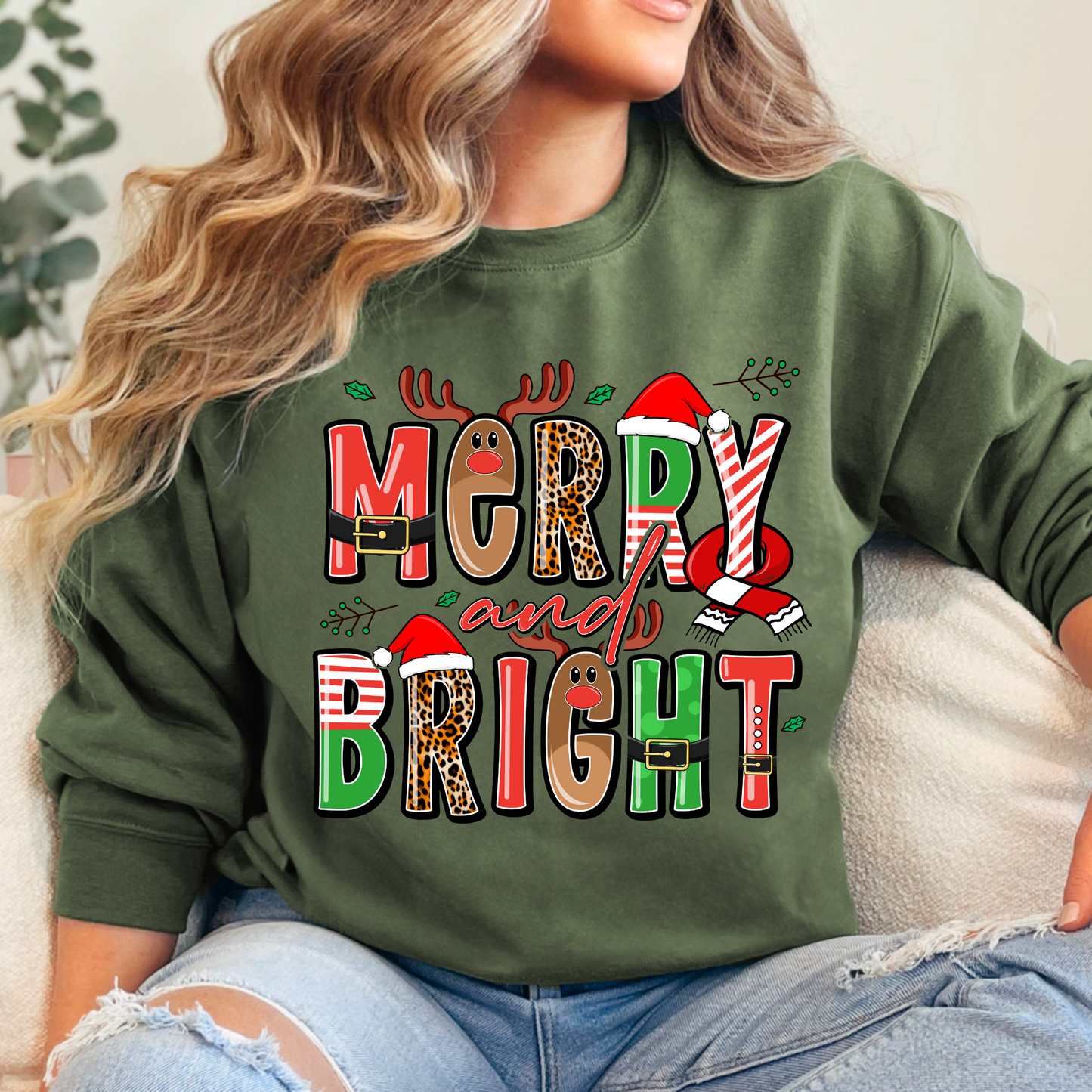 Merry & Bright Sweatshirt + Free Cup