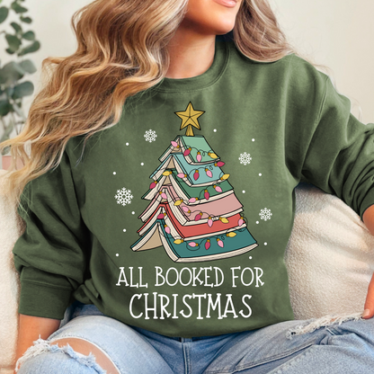 All Booked For Christmas Sweatshirt + Free Cup - Sayitwithatea