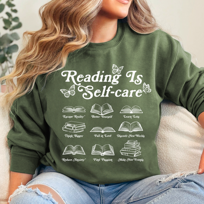 Reading Is Selfcare Sweatshirt + Free Cup - Sayitwithatea