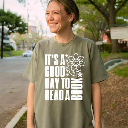 Good Day To Read Books Tee + Free Cup - Sayitwithatea