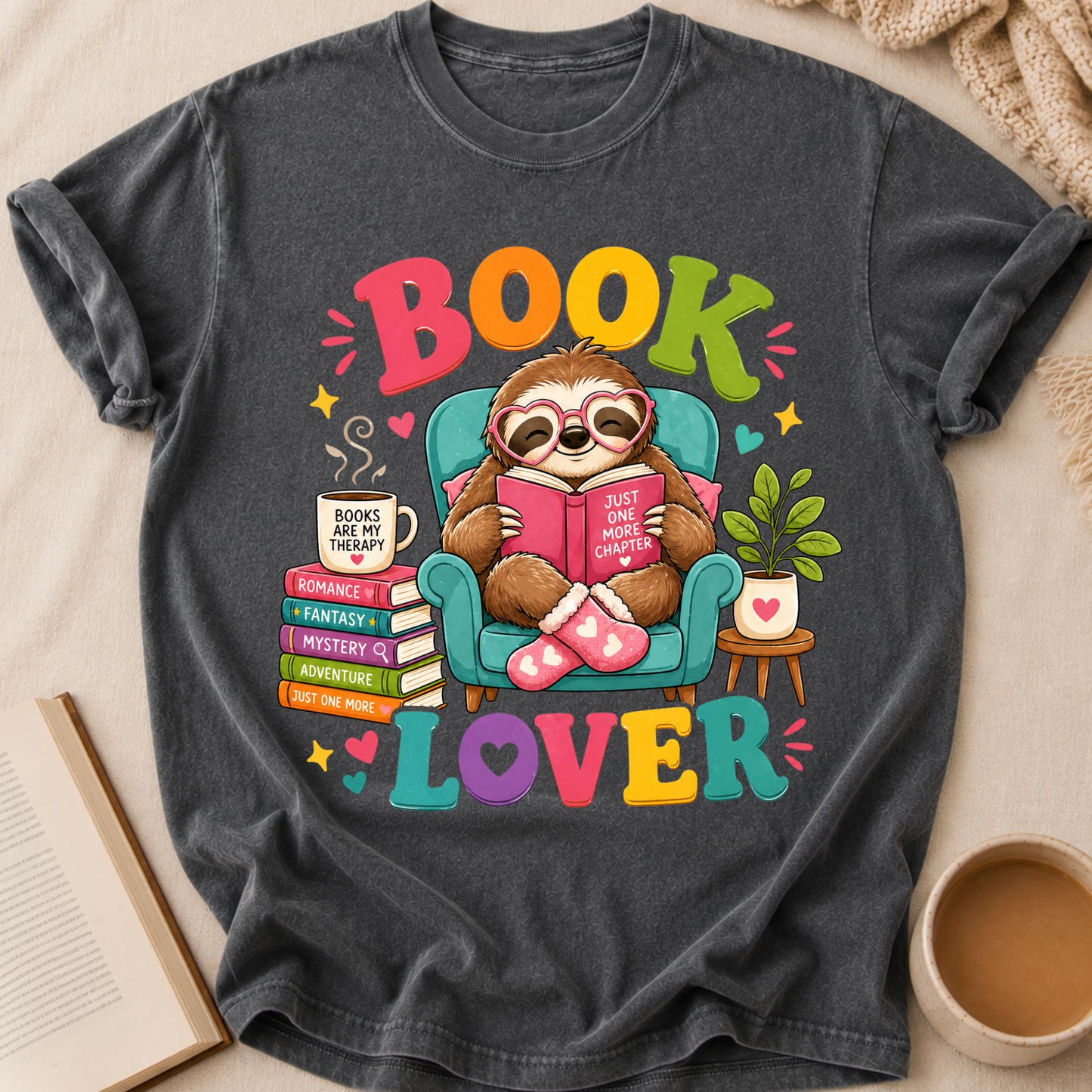 Sloth Book Lover T-Shirt