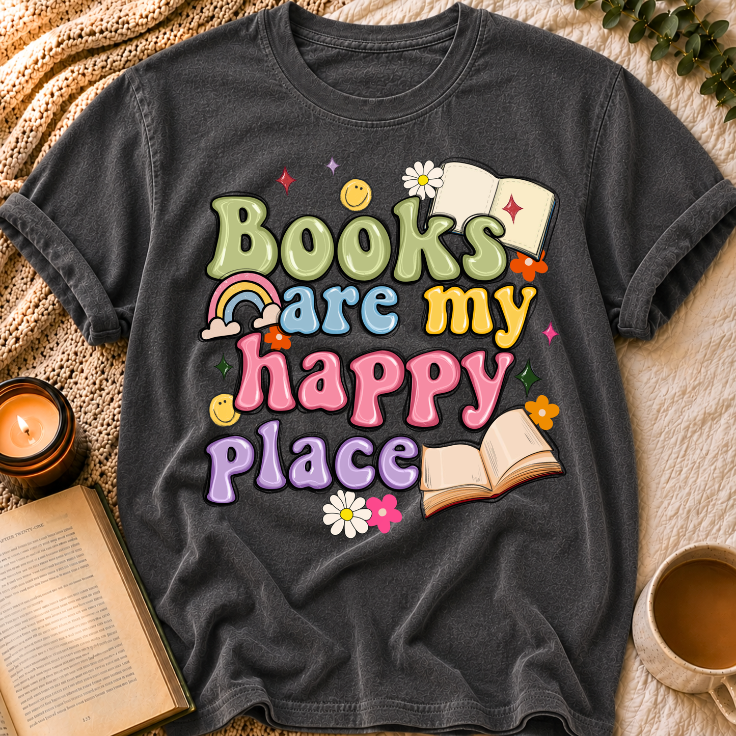 Books Are My Happy Place T-Shirt