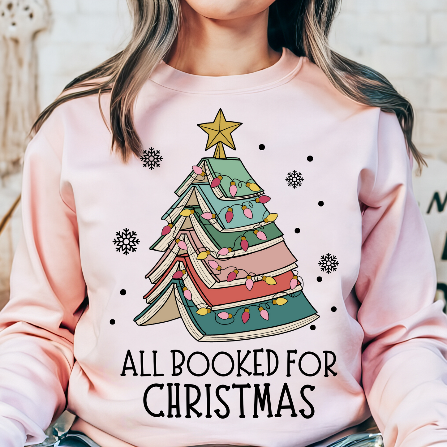 All Booked For Christmas Sweatshirt + Free Cup