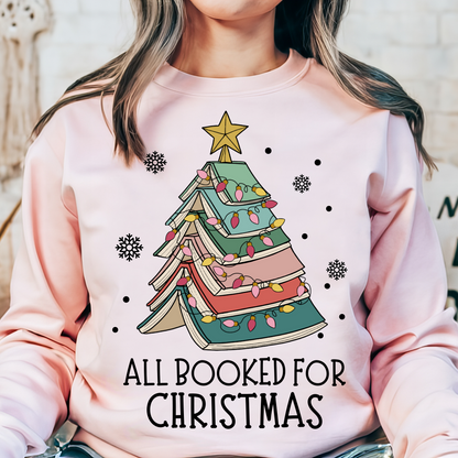 All Booked For Christmas Sweatshirt + Free Cup - Sayitwithatea