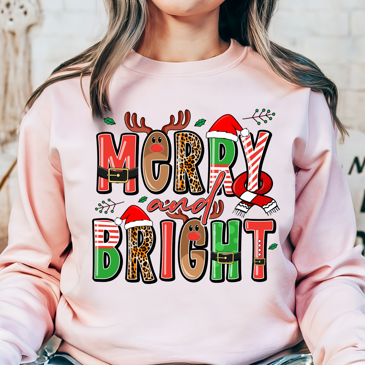 Merry & Bright Sweatshirt + Free Cup