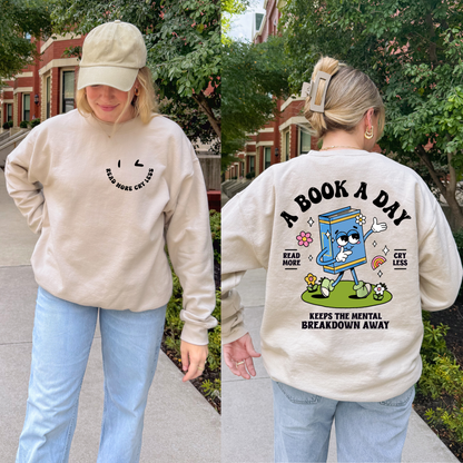 Read more cry less sweatshirt + Free Cup - Sayitwithatea