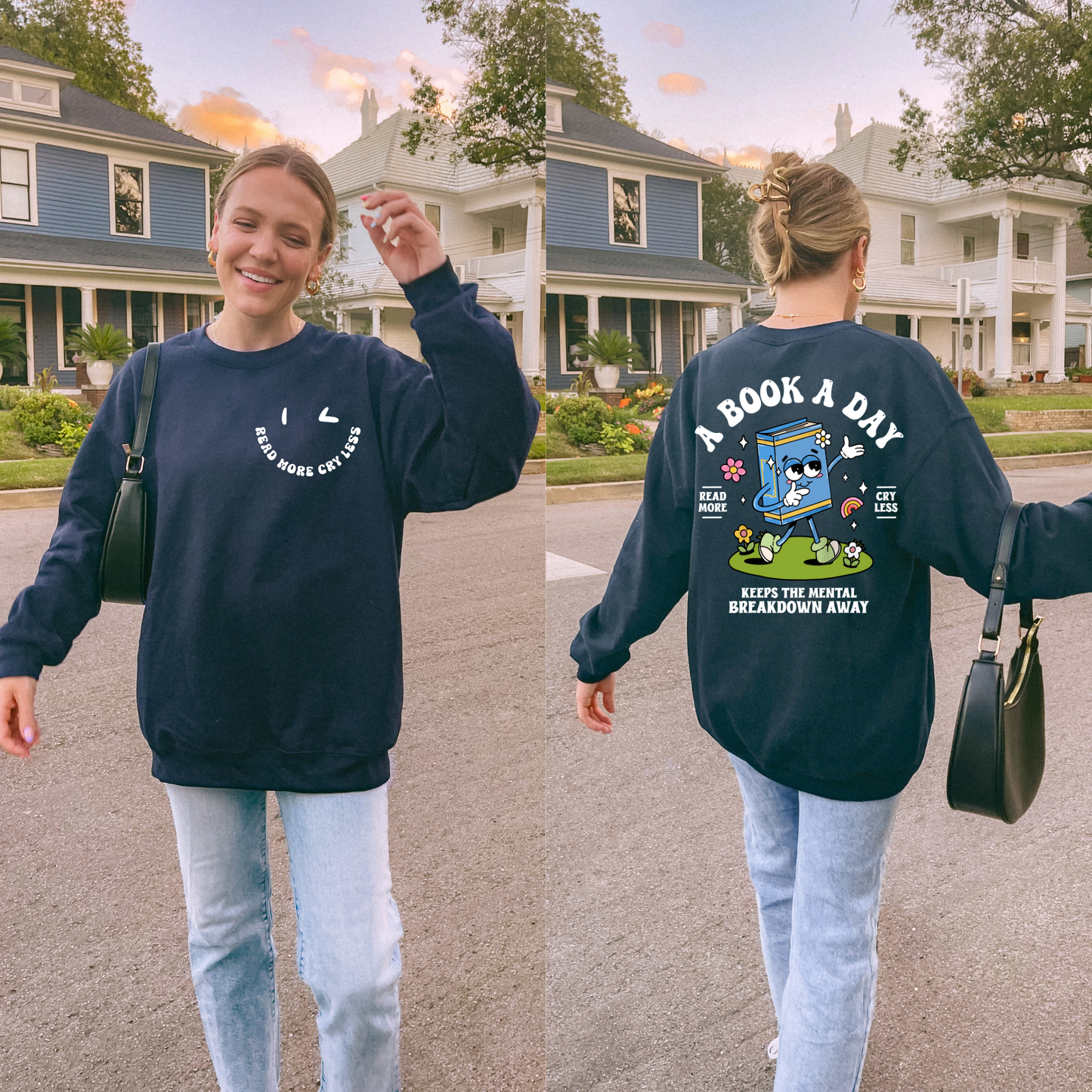 Read more cry less sweatshirt + Free Cup