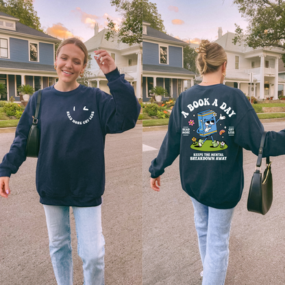 Read more cry less sweatshirt + Free Cup - Sayitwithatea