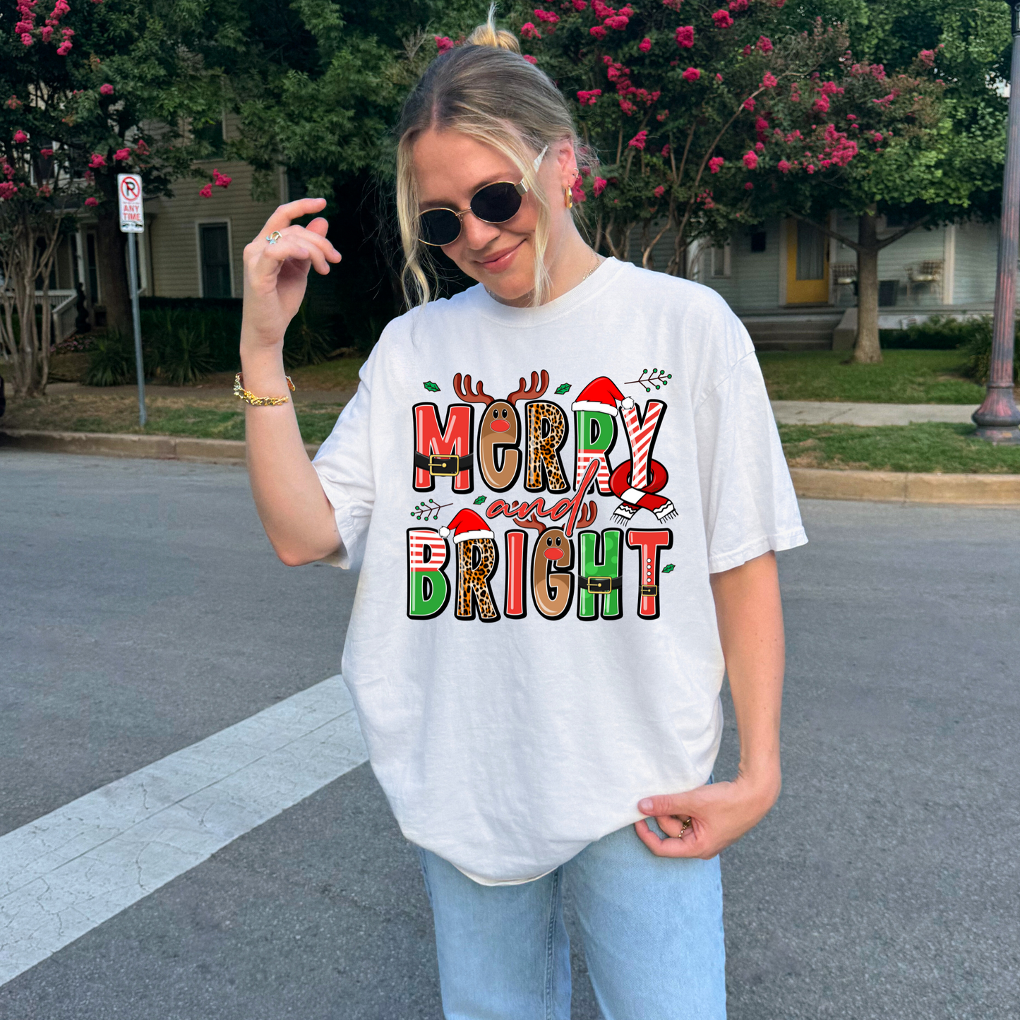 Merry & Bright Tee + Free Cup