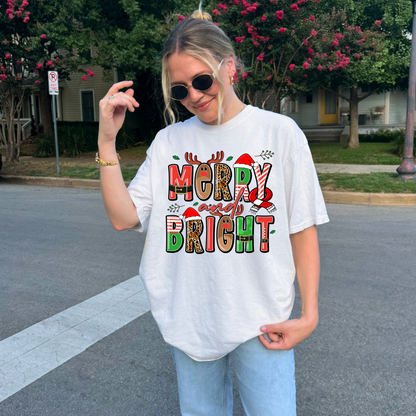 Merry & Bright Tee + Free Cup - Sayitwithatea